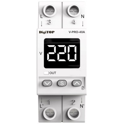 Releu de protectie tensiune monofazat 40A DigiTop V-PRO-40A foto