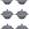 Set boluri supa, 6 piese, 650 ml, Ceramica, Gri bej