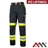 Pantaloni de lucru Classic-vis negru galben cu elemente reflectorizante