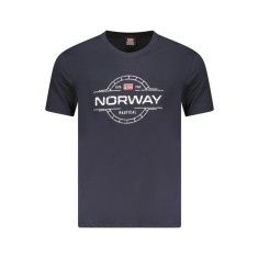 Norway Tricou barbati, cu imprimeu grafic, din bumbac, Regular fit, Bleumarin, L