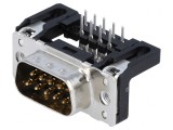 Conector D-Sub 9-Pin Soclu Tată 90&deg; THT M3