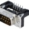 Conector D-Sub 9-Pin Soclu Tată 90&deg; THT M3
