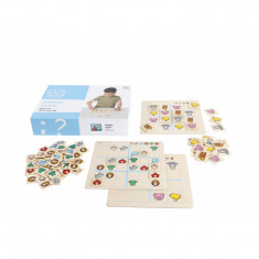 Joc educativ Animalogic Toys For Life, 35 x 25 x 10 cm, 60 carduri lemn, 3 ani+