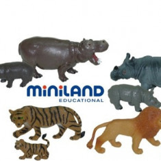 Animale salbatice cu puii set de 12 figurine - Miniland