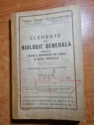 manual de biologie generala - pentru licee si scoli speciale - din anul 1947 foto