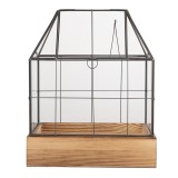 Cumpara ieftin Mini sera lemn metal gri 26x17x32 cm