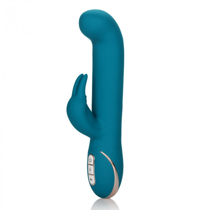 Vibrator Iepuras Rocking G Rabbit Signature, 7 Moduri Stimulatoare, Silicon, USB, Albastru, 21.5 cm