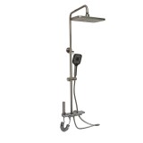 Set dus multifunctional cu termostat, afisaj digital temperatura apa, 4 functii de curgere a apei, pipa cada, dus dreptunghiular, dus de mana, dus