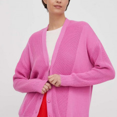 United Colors of Benetton cardigan din bumbac culoarea roz