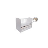 Patut Eurogloria Como Balansoar culisant - Alb cu Bej + Saltea Cocos 10 cm