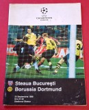 Program oficial meci fotbal STEAUA BUCURESTI - BORUSSIA DORTMUND (Champions League 25.09.1996)