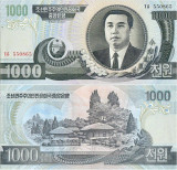 2002 , 1,000 won ( P-45a ) - Coreea de Nord - stare UNC