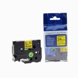Ribon Banda Laminata Negru pe Galben Brother TZe-651 TZE651 24mm X 8m