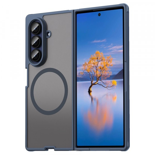 Husa MagSafe pentru Samsung Galaxy Z Fold7 F966, Techsuit, HaloFrost II, Bleumarin