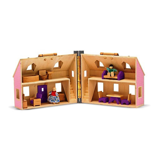 Casuta de papusi din lemn pliabila Melissa and Doug