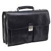 Servieta Barbati Piele Naturala Vachetta Neagra S134, 43x13x30 cm, Curea Umăr, Fabricata in Italia