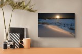 Tablou Canvas Peisaj Deșert Dune Soare Apus Lumină Cer Umbre, 39 x 26 cm, CMCLASS
