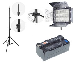 Kit lumina continua Lampa Yongnuo YN300 III+ Acumulator NP F+ incarcator+ stativ foto