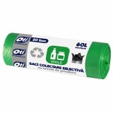 Saci menajeri pentru colectarea selectiva, sticla, 60l, 20buc verde OTI / OTI021489