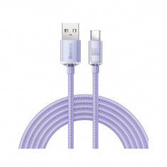 Cablu de Date USB la Type-C 100W, 1.2m - Baseus Crystal Shine (CAJY000405) - Purple