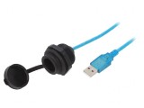 Cablu-adaptor USB A soclu-mufă USB 2.0 IP67 2m