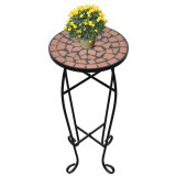 Masa laterala cu mozaic pentru plante, caramiziu GartenMobel Dekor, vidaXL