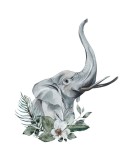 Cumpara ieftin Sticker decorativ Elefant, Albastru, 66 cm, 5821ST, Oem