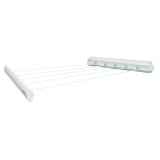 Uscator pentru rufe din plastic, 52 x 8 cm, 5 sfori retractabile, 21 m, alb, CB2308