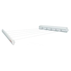 Uscator pentru rufe din plastic, 52 x 8 cm, 5 sfori retractabile, 21 m, alb, CB2308