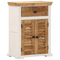 vidaXL Dulap, alb și maro, 55x30x73 cm, lemn masiv mango brut 4009374