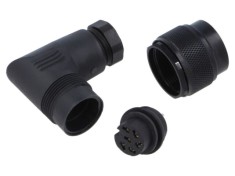 Conector BINDER M16 mufă mamă 6 pini 5A 250V IP67 pe cablu lipire