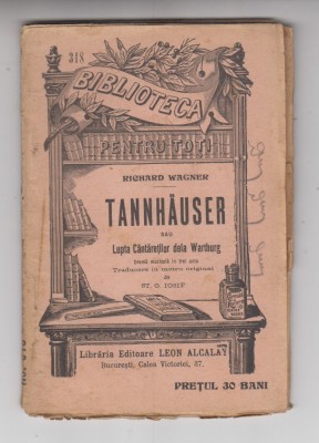 myh 61 12 - Biblioteca pt toti - 318 - Tannhauser - Richard Wagner foto