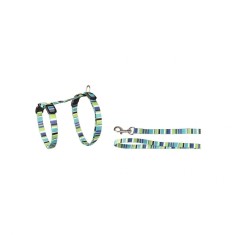 SET HAM+LESA PENTRU PISICA FLAMINGO AMIRA GREEN 20-35CMx10MM