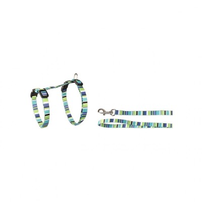 SET HAM+LESA PENTRU PISICA FLAMINGO AMIRA GREEN 20-35CMx10MM foto