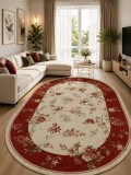 Cumpara ieftin Covor Oval Lotos 551-120 60x110 cm Crem Rosu Polipropilena Antialergic