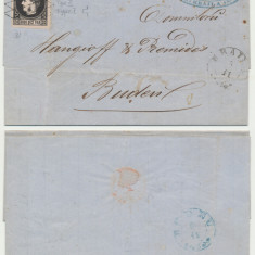 ROMANIA 1867 scrisoare Braila - Buzau francata cu 20 parale Carol cu favoriti