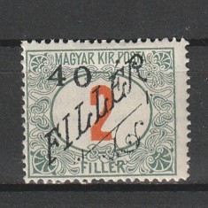 40/2 Filler Pirossz.Porto Magyar Kir. Posta - zona Timisoara II 1919