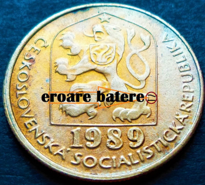 Moneda 20 HALERU - RS CEHOSLOVACIA, anul 1989 * cod 2015 B = EROARE BATERE foto