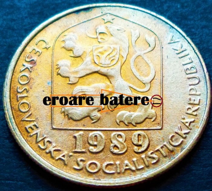 Moneda 20 HALERU - RS CEHOSLOVACIA, anul 1989 * cod 2015 B = EROARE BATERE