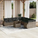 Gossi set canapele de gradina cu perne, 11 piese, gri, poliratan