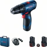 Bosch GSB 120-LI Masina de gaurit cu percutie cu acumulator + 2 x Acumulatori GBA 12V 2.0Ah + Incarcator GAL 1210 CV Professional + Valiza Profesional