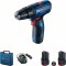 Bosch GSB 120-LI Masina de gaurit cu percutie cu acumulator + 2 x Acumulatori GBA 12V 2.0Ah + Incarcator GAL 1210 CV Professional + Valiza Profesional