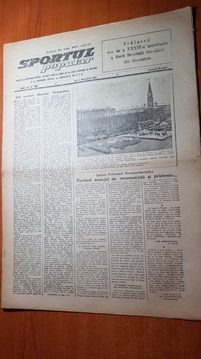 sportul popular 5 noiembrie 1953-primul ciclocros al toamnei,rugby,handbal