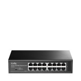 CUDY 16-Port 10 100 Mbps Switch, 16 10 100 Mbps RJ45 Ports, Switch VLAN Extend working mode DIP switch, Rack-mountable Steel Case, Power Saving, Plug
