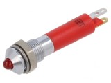 Lampa LED Roșie de Control 24VDC &Oslash;6mm Metal