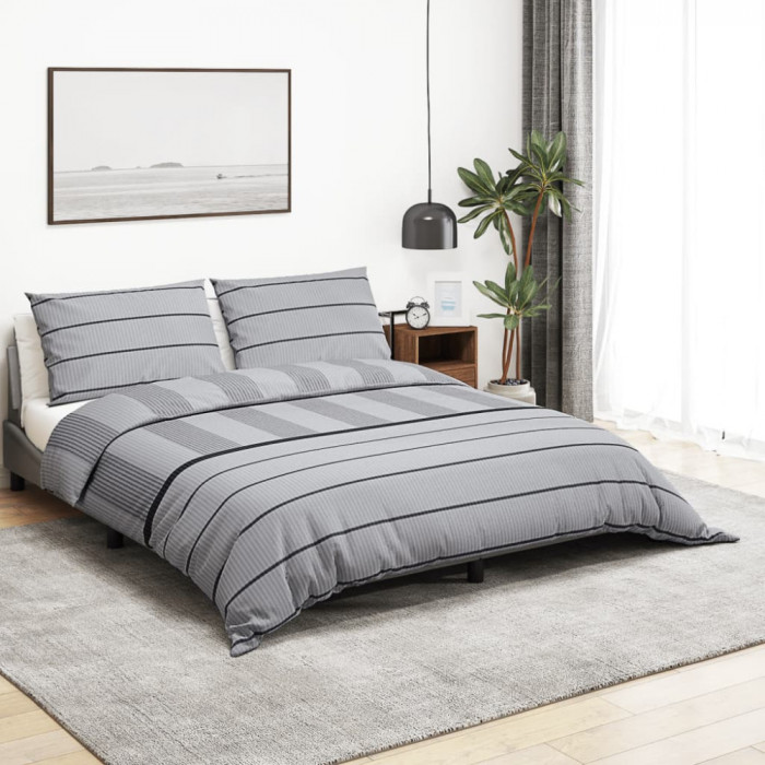 vidaXL Set cu husă de pilotă, gri, 220x240 cm, bumbac 136437