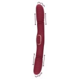 Vibrator dublu LOVELINE Double-Sided Thrusting Vibrator, cu funcție de penetrare automată, 30 funcții de vibrație, 33 cm, roșu