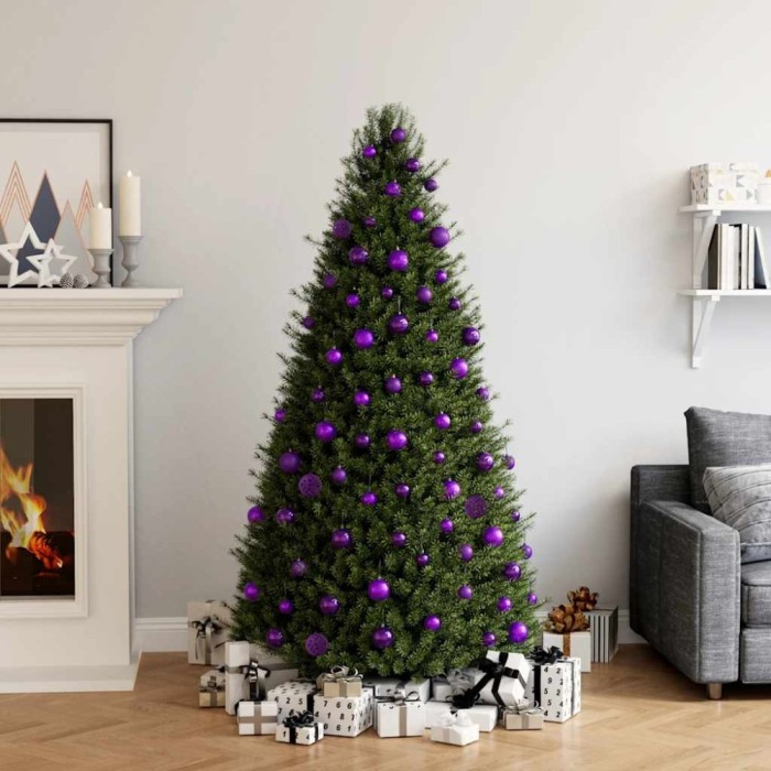 Set globuri de Crăciun, 100 piese, violet