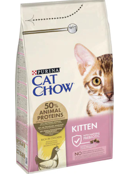 Hrana uscata pentru pisici Cat Chow Junior pui 1.5 Kg