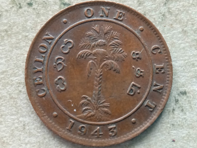 CEYLON-1 CENT 1943 foto